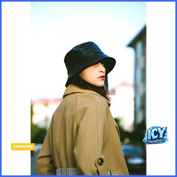 Adjustable PU Leather Bucket Hat for Women Men, Foldable Fishing Hiking Outdoor main image 5